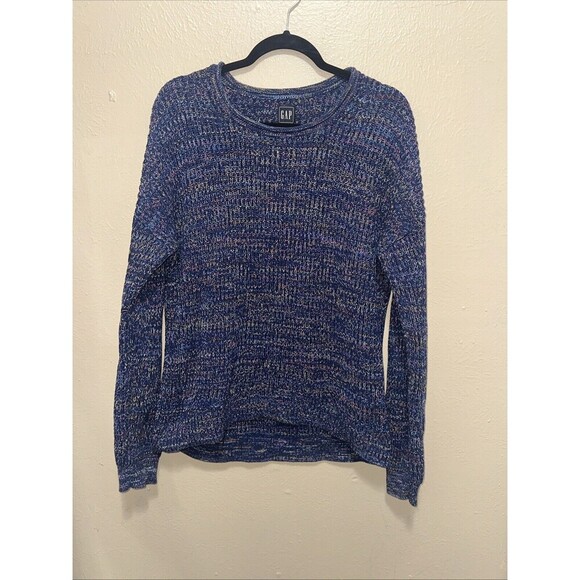 GAP Womens  Large Blue‎ Multicolor Knit Crew Neck Long Sleeve Sweater - Picture 1 of 5